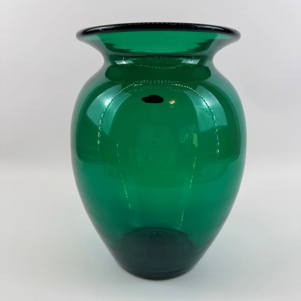 Blenko 431L Emerald Green Hand Blown‎ Glass Vase Original Foil Sticker